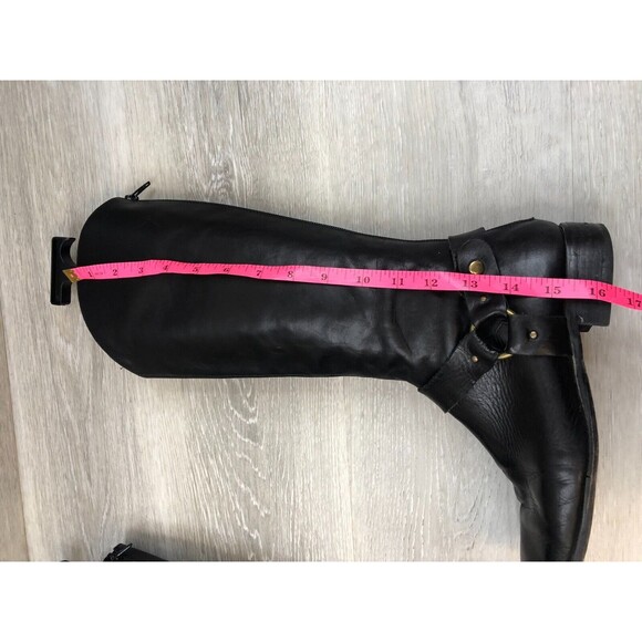 Charles David Women's US 8B Black Leather Back Zipper Square Toe Riding Boot - Picture 6 of 11